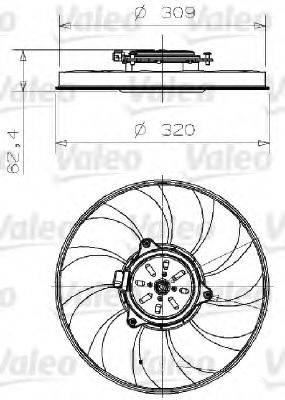 Вентилятор, охлаждение двигателя VALEO 696001