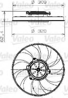 Вентилятор, охолодження двигуна VALEO 696003