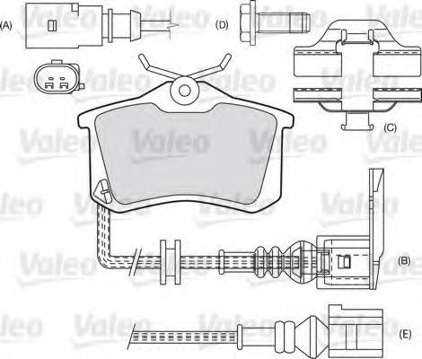 VALEO 598180 Комплект тормозных колодок, дисковый тормоз