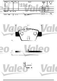 Комплект тормозных колодок, дисковый тормоз VALEO 598633
