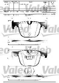 Комплект тормозных колодок, дисковый тормоз VALEO 601319