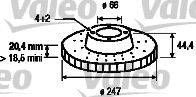 VALEO 186195 Тормозной диск