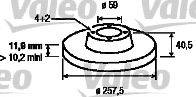 Тормозной диск VALEO 186154