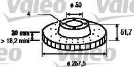 гальмівний диск VALEO 186149