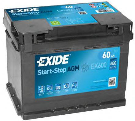 EXIDE EK600 Стартерная аккумуляторная батарея; Стартерная аккумуляторная батарея