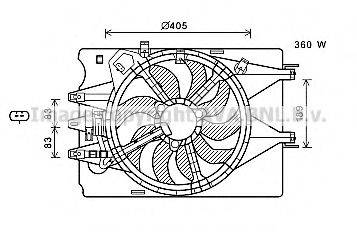Вентилятор, охолодження двигуна AVA QUALITY COOLING FT7602