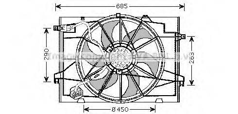 Вентилятор, охолодження двигуна AVA QUALITY COOLING HY7520