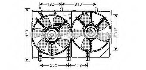 Вентилятор, охлаждение двигателя AVA QUALITY COOLING MT7523