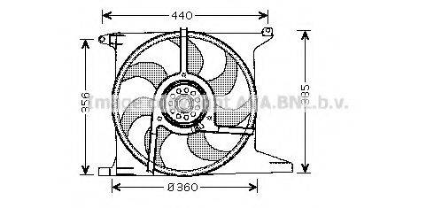 Вентилятор, охолодження двигуна AVA QUALITY COOLING OL7512