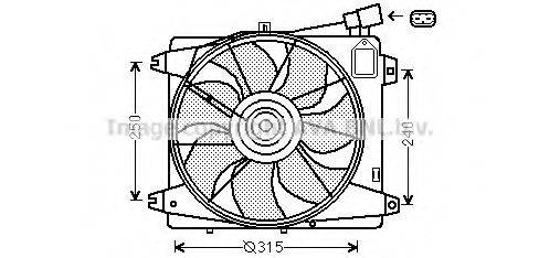 Вентилятор, охолодження двигуна AVA QUALITY COOLING TO7555