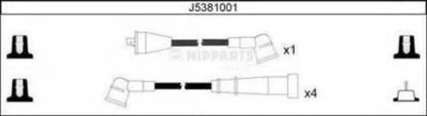 NIPPARTS J5381001 Комплект дротів запалення