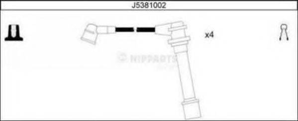 NIPPARTS J5381002 Комплект дротів запалення