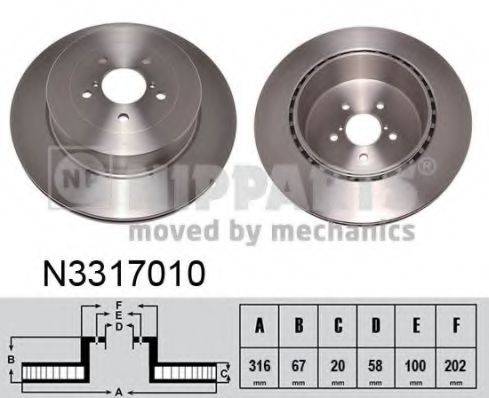 гальмівний диск NIPPARTS N3317010