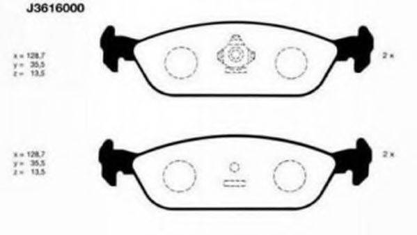 Комплект тормозных колодок, дисковый тормоз NIPPARTS J3616000