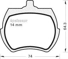 Комплект тормозных колодок, дисковый тормоз MGA 17
