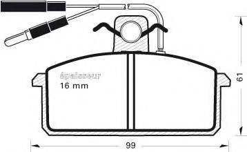 MGA 198 Комплект тормозных колодок, дисковый тормоз
