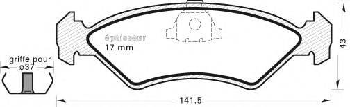 MGA 274 Комплект гальмівних колодок, дискове гальмо