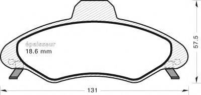 Комплект тормозных колодок, дисковый тормоз MGA 398