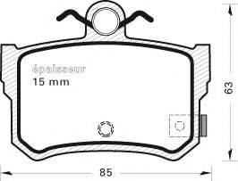 Комплект гальмівних колодок, дискове гальмо MGA 524