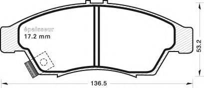 Комплект гальмівних колодок, дискове гальмо MGA 677