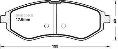 Комплект тормозных колодок, дисковый тормоз MGA 725
