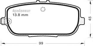 Комплект гальмівних колодок, дискове гальмо MGA 829