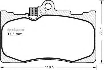 MGA 1099 Комплект тормозных колодок, дисковый тормоз