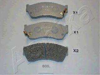 Комплект тормозных колодок, дисковый тормоз ASHIKA 50-08-805