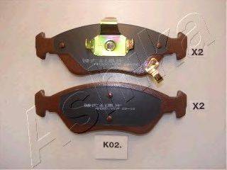 Комплект гальмівних колодок, дискове гальмо ASHIKA 50-K0-002