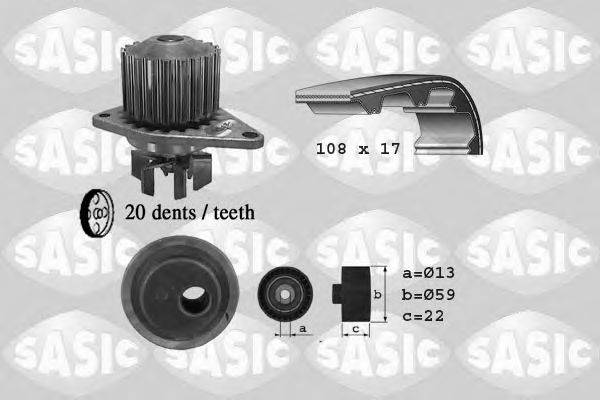 Водяний насос + комплект зубчастого ременя SASIC 3900021