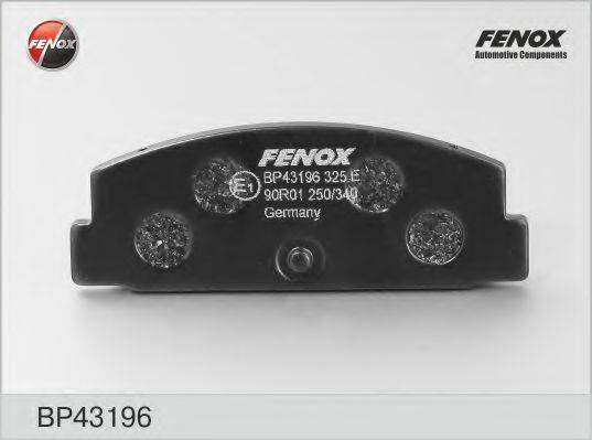 Комплект гальмівних колодок, дискове гальмо FENOX BP43196