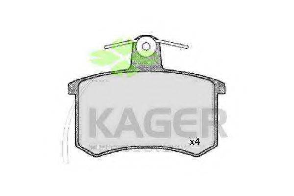 Комплект гальмівних колодок, дискове гальмо KAGER 35-0014