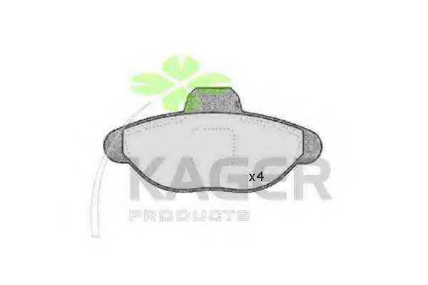 Комплект тормозных колодок, дисковый тормоз KAGER 35-0035