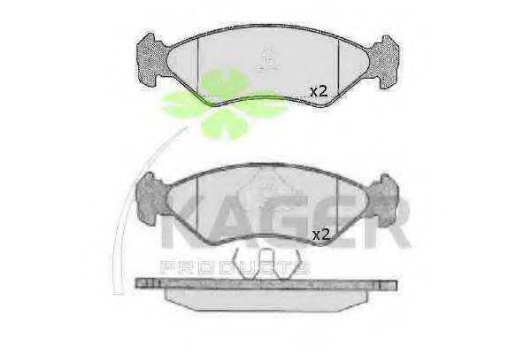 Комплект тормозных колодок, дисковый тормоз KAGER 35-0136