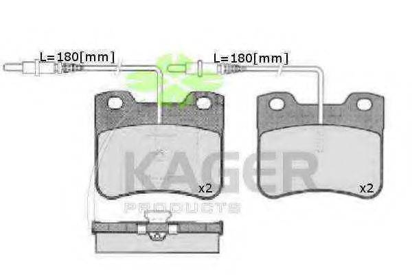 KAGER 350170 Комплект тормозных колодок, дисковый тормоз