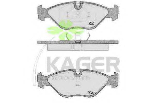 Комплект тормозных колодок, дисковый тормоз KAGER 35-0195