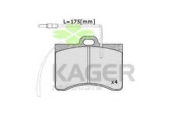 KAGER 350346 Комплект тормозных колодок, дисковый тормоз