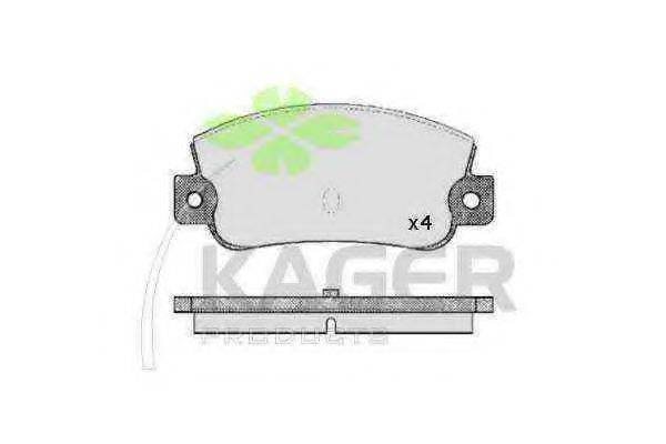 Комплект тормозных колодок, дисковый тормоз KAGER 35-0403