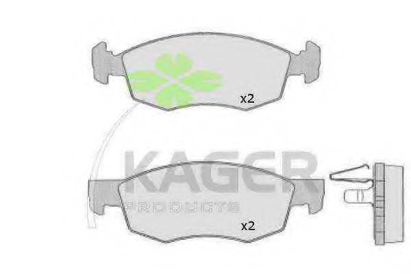 Комплект тормозных колодок, дисковый тормоз KAGER 35-0487