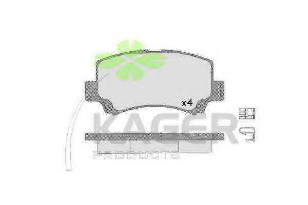 KAGER 350496 Комплект гальмівних колодок, дискове гальмо