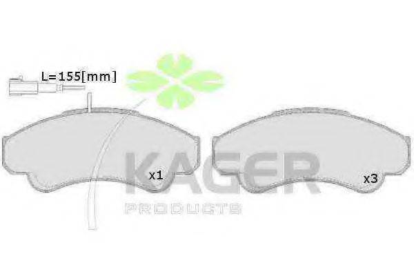 Комплект тормозных колодок, дисковый тормоз KAGER 35-0564