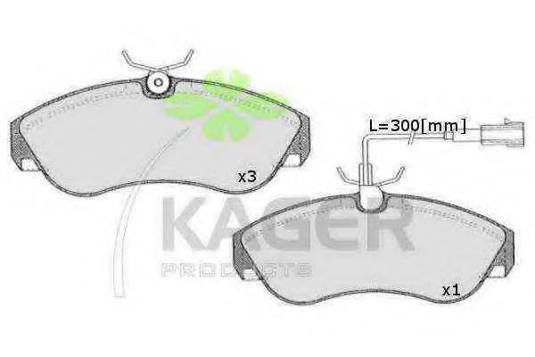 Комплект тормозных колодок, дисковый тормоз KAGER 35-0630
