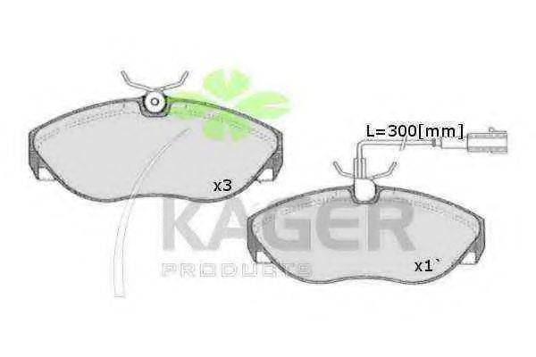 Комплект тормозных колодок, дисковый тормоз KAGER 35-0631