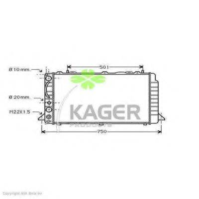 Радіатор, охолодження двигуна KAGER 31-0011