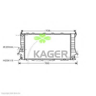 KAGER 310015 Радіатор, охолодження двигуна