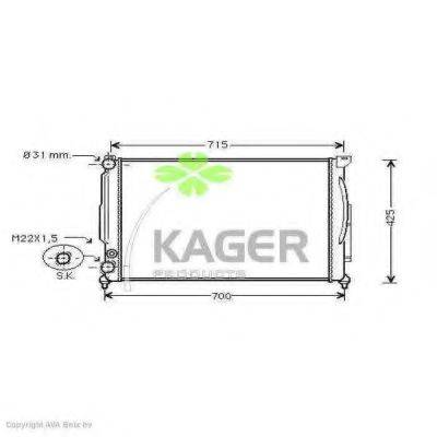 KAGER 310024 Радиатор, охлаждение двигателя