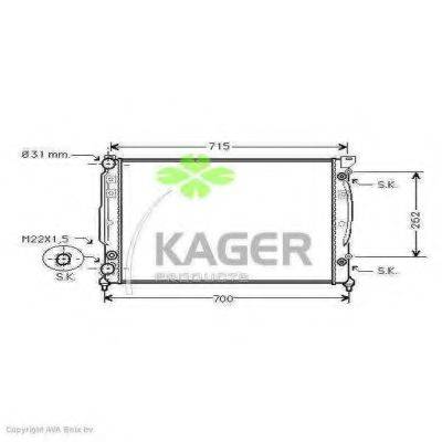 KAGER 310025 Радиатор, охлаждение двигателя