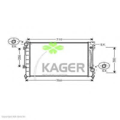 Радіатор, охолодження двигуна KAGER 31-0034