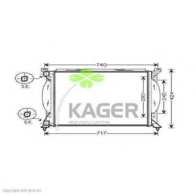 Радіатор, охолодження двигуна KAGER 31-0036