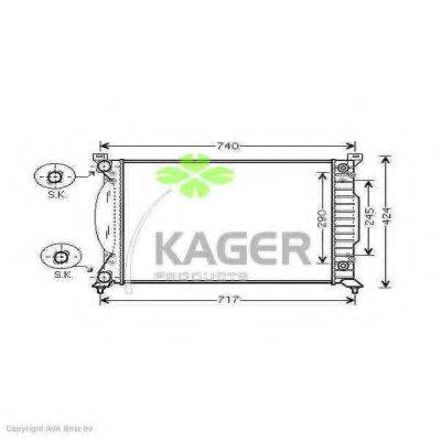 KAGER 310038 Радиатор, охлаждение двигателя